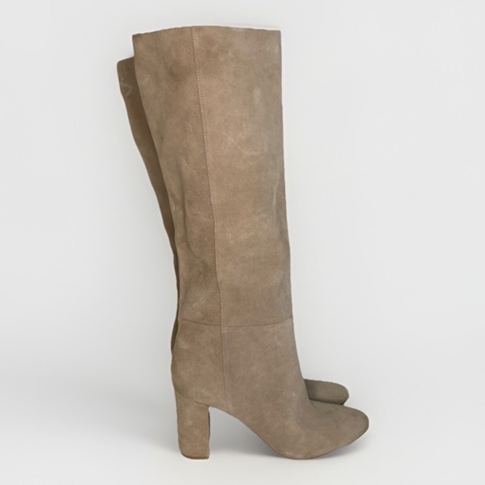 Knee Boots Leather Tan Chinese Laundry Tall Suede Boots Heeled 9.5 M Brown - Picture 5 of 11